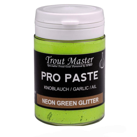TROUT MASTER Pro Paste Forellenteig schwimmend Neon Green Glitter