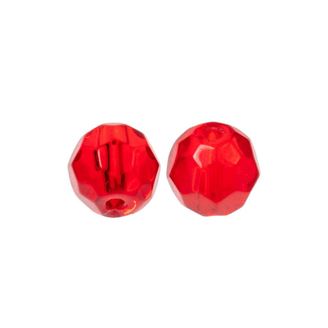 ZECK Faceted Glass Beads Red