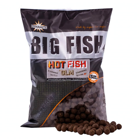 DYNAMITE BAITS Hot Fish & GLM Boilies 20mm 1.8kg