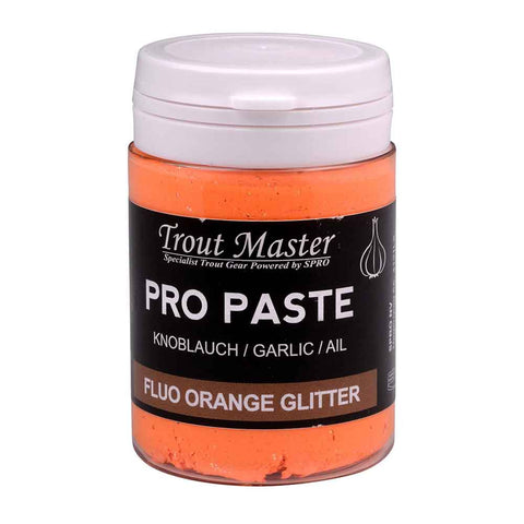 TROUT MASTER Pro Paste Forellenteig schwimmend Fluo Orange Glitter