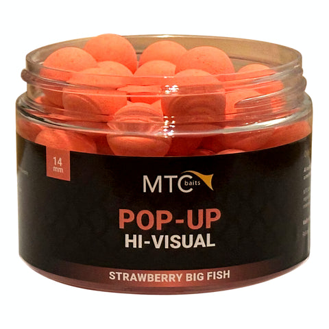 MTC BAITS Strawberry Big Fish Pop Up Hi-Visual 14mm