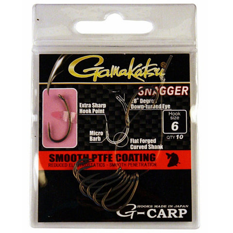 GAMAKATSU G-CARP Snagger Carp Hooks PTFE Coating