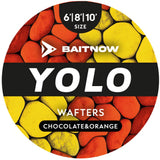 BAITNOW Method Feeder Yolo Wafter Mixed 6/8/10mm 24g Orange & Yellow Chocolate-Orange