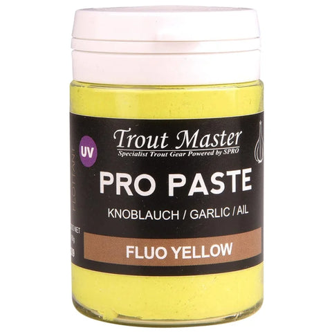 TROUT MASTER Pro Paste Forellenteig schwimmend Fluo Yellow Glitter